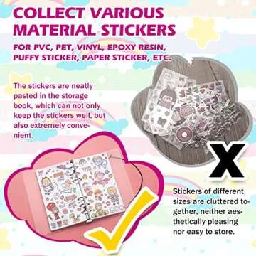 SUNEZLGO Sticker Book 100 Sheets with Pockets and Tools
