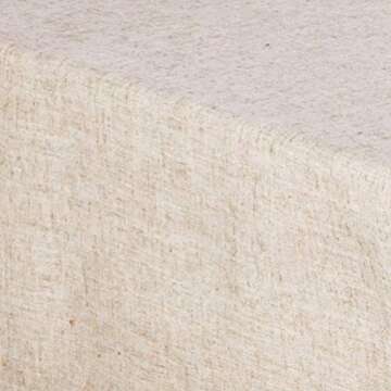 Fennco Styles Toscana Handmade Hemstitch Contemporary Linen Blend for Dinner Table, Picnic Table, Parties, Wedding Decorations, Exhibitions Natural Tablecloth 65 x120 Rectangular