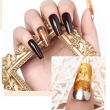 senvenski Tortoise Shell Nails, Orange Jelly Gel Nail Polish Red Coral Amber Crystal Translucent Sheer Clear Gift UV LED Art Varnish Kit (CS2-003)