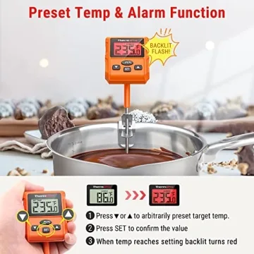 ThermoPro TP511 Digital Candy Thermometer with Pot Clip & Programmable Functions for Perfect Cooking...