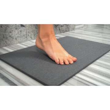 GENIUSQUEST Medusa Mats Extra Large Stone Bath Mat - Quick Dry Absorbent Stone Bath Mat for Bathroom...