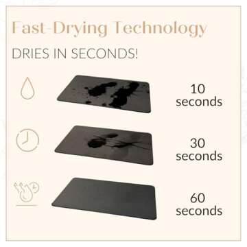 GENIUSQUEST Medusa Mats Extra Large Stone Bath Mat - Quick Dry Absorbent Stone Bath Mat for Bathroom - Non Slip Bathroom and in Grey - Extra Large 32 x 20 Inches