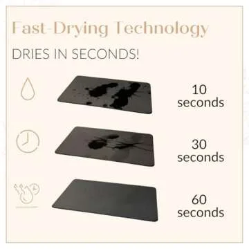 GENIUSQUEST Medusa Mats Extra Large Stone Bath Mat - Quick Dry Absorbent Stone Bath Mat for Bathroom - Non Slip Bathroom and in Grey - Extra Large 32 x 20 Inches