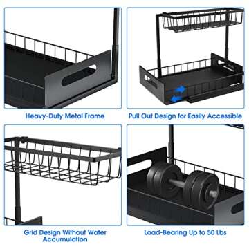 UINOFLE Under Sink Organizer: 2 Tier Sliding Storage