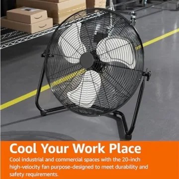 Amazon Basics 20" High-Velocity Floor Fan for Powerful Cooling