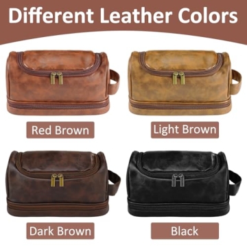 Sparklove Personalized Leather Toiletry Bag for Men