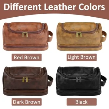 Sparklove Personalized Leather Toiletry Bag for Men