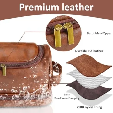 Sparklove Personalized Leather Toiletry Bag for Men