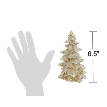 Raz Champagne Gold Glitter Christmas Trees - Set of 3