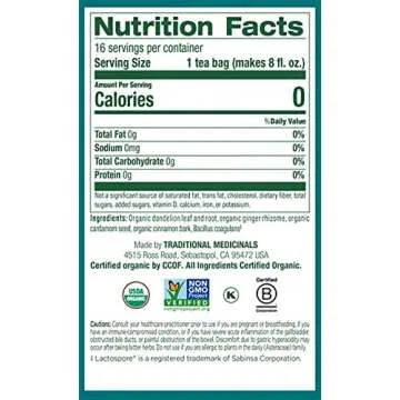 Organic Dandelion Chai Herbal Tea Supports Digestive Health