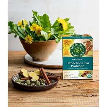 Organic Dandelion Chai Herbal Tea Supports Digestive Health