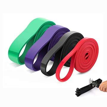 Fitness Insanity Pull Up Assist Bands – Set of 4 – Heavy Duty Resistance Bands – Mobility and Powerlifting Exercise Bands – Perfect for Body Stretching, Powerlifting and Resistance Training