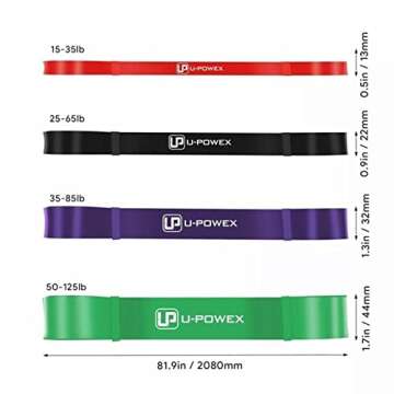 Fitness Insanity Pull Up Assist Bands – Set of 4 – Heavy Duty Resistance Bands – Mobility and Powerlifting Exercise Bands – Perfect for Body Stretching, Powerlifting and Resistance Training