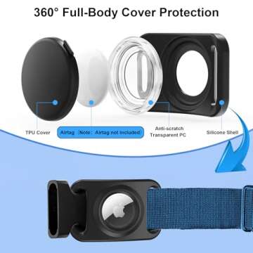 SANKALA Airtag Dog Collar Holder, [2 Pack] Waterproof Airtag Holder for Dog Collar, TPU & Silicone F...