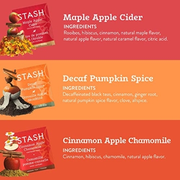 Stash Tea Fall Variety Pack 6 Seasonal Flavors Sampler