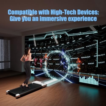 DeerRun 2024 Upgrade Walking Pad, Smart Under Desk Treadmill for Home Office, No-Assembly Treadmills with APP and Remote Control, LED Display, 2.5 HP Quiet Walking Jogging Machine, 300 lbs Capacity