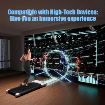 DeerRun 2024 Upgrade Walking Pad, Smart Under Desk Treadmill for Home Office, No-Assembly Treadmills with APP and Remote Control, LED Display, 2.5 HP Quiet Walking Jogging Machine, 300 lbs Capacity