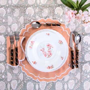 Villa Positano 20-Pieces Bamboo Silverware Set, Natural Black Bamboo Handle Flatware, Cutlery and Utensils Set, 18/8 Stainless Steel, Mirror Polish Tableware, Dinnerware (Set of 20 Pcs, Black)