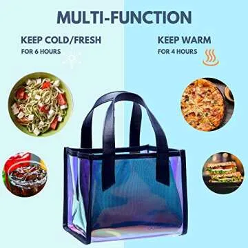 Holographic Purse & Insulated Lunch Bag for Women