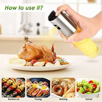 Olive Oil Sprayer Spritzer Bottle for Cooking Oil Dispenser Vinegar Bottle-Air Fryer/Kitchen Cooking/Frying/Salad/Baking/BBQ
