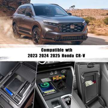 Neepiar 3PCS Center Console Organizer Compatible with 2025 2024 2023 Honda CRV Armrest Storage Box A...