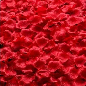 JUPOZOP 1000 PCS Artificial Fake Rose Petals for Wedding, Flower Petals, Romantic Night for Her/Him ...