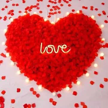 JUPOZOP 1000 PCS Artificial Fake Rose Petals for Wedding, Flower Petals, Romantic Night for Her/Him Set, Engagement, Flower Decorations, Event, Party, in Bulk（Red Rose Petals）