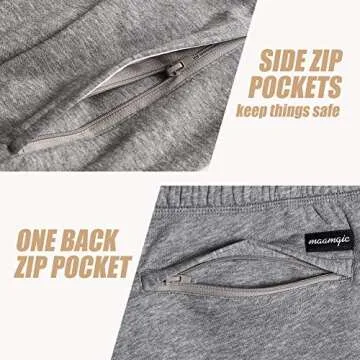 maamgic Mens Athletic Gym Shorts 5.5" Elastic Waist Casual Pajama Pocket Jogger Men Workout Short Pants Light Grey Shorts Large