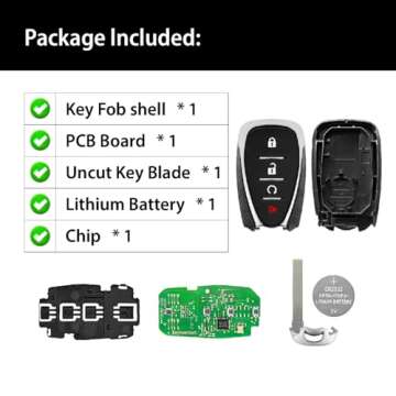 Keylessbest Replacement for 2019 2020 2021 2022 Chevrolet Blazer Bolt Cruze Traverse Key Fob Remote Control HYQ4EA 4 Buttons 433MHz