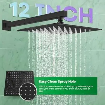 gotonovo Rainfall Shower System 12 Inch Matte Black