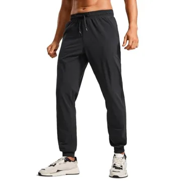 CRZ YOGA Athletic Joggers for Men 29" Lightweight Water Resistant Outdoor Workout Pants with Zip Poc...