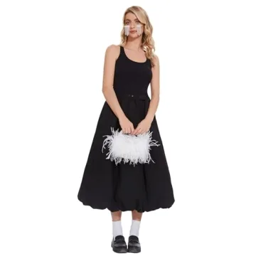 Elegant Miuco Ostrich Feather Evening Handbag for Women