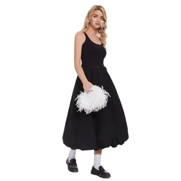 Elegant Miuco Ostrich Feather Evening Handbag for Women