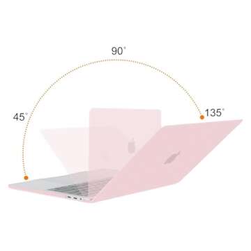 MOSISO Compatible with MacBook Pro 13 inch Case M2 2025, 2024, 2023, 2022-2016 A2338 M1 A2251 A2289 A2159 A1989 A1708 A1706, Plastic Hard Shell&Keyboard Cover&Screen Film&Storage Bag, Rose Quartz