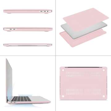 MOSISO Compatible with MacBook Pro 13 inch Case M2 2025, 2024, 2023, 2022-2016 A2338 M1 A2251 A2289 A2159 A1989 A1708 A1706, Plastic Hard Shell&Keyboard Cover&Screen Film&Storage Bag, Rose Quartz