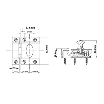 QCAA Solid Brass Cabinet Latch, 2" Antique Finish, Durable