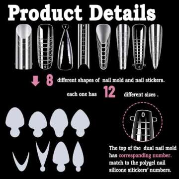 Allstarry 384pcs Nail Dual Forms Complete Manicure Kit