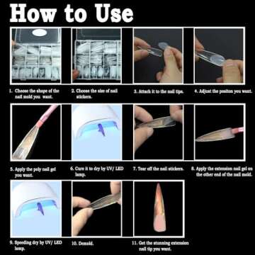 Allstarry 384pcs Nail Dual Forms Complete Manicure Kit