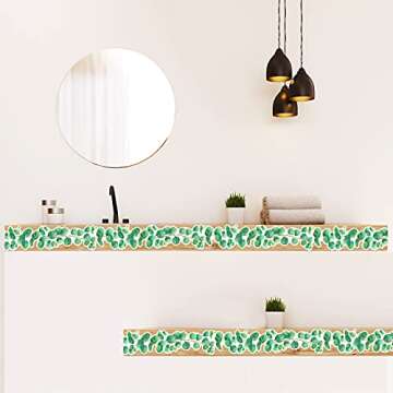 Eucalyptus Die-Cut Border Trim Bulletin Board Classroom Bulletin Wall Decor Greenery Trim Border Decor Wall Decals Tropical Leaves Greenery Wall Decoration Green