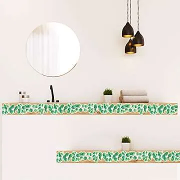 Eucalyptus Die-Cut Border Trim Bulletin Board Classroom Bulletin Wall Decor Greenery Trim Border Decor Wall Decals Tropical Leaves Greenery Wall Decoration Green