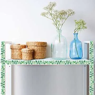 Eucalyptus Die-Cut Border Trim Bulletin Board Classroom Bulletin Wall Decor Greenery Trim Border Decor Wall Decals Tropical Leaves Greenery Wall Decoration Green