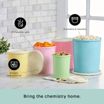 Tupperware Heritage Collection 10 Piece Nested Canister Set in Vintage Colors, Dishwasher Safe and BPA Free (5 Containers, 5 Lids)