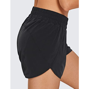 CRZ YOGA Women's High Waisted Running Shorts - Quick Dry