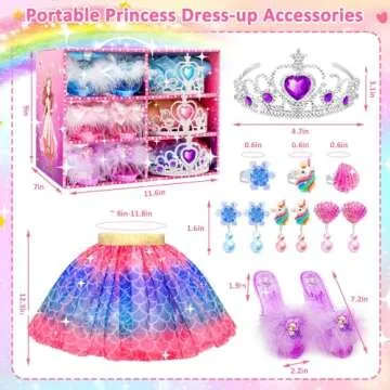 Princess Dress Up Clothes for Young Girls Ages 2-8