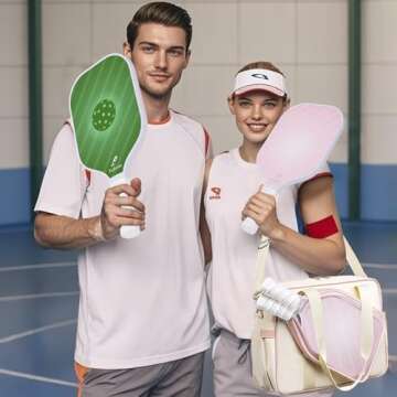 TuErCao Beige,Pink Pickleball Bag Tote for Women Gifts for Pickle Ball Paddle Lovers for Men Sling With Hook Accessories for Indoor Outdoor