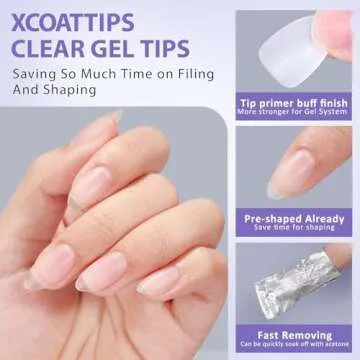 BTArtbox Short Almond Nail Tips for DIY Nail Art