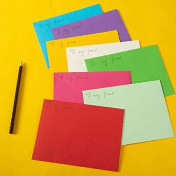 50 Pack A7 Colorful Envelopes for Invitations