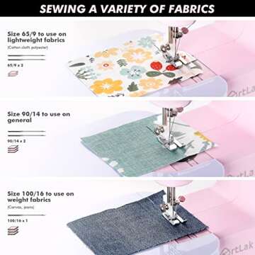 Sewing Machines for Beginner, ArtLak Portable Sewing Machine Mini with 16 Built-in Stitches and Reverse Sewing, Multi-function Mending Machine Small with Accessory Kit Pedal for Valentines Day Gifts