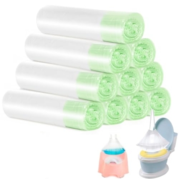 Tebery 100 Pack Portable Potty Chair Liners with Drawstring, Disposable for Baby Toilet Potty Traini...