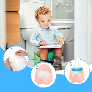 Tebery Portable Potty Chair Liners - 100 Pack Disposable